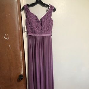 Off the shoulder wisteria David’s bridal gown size 8